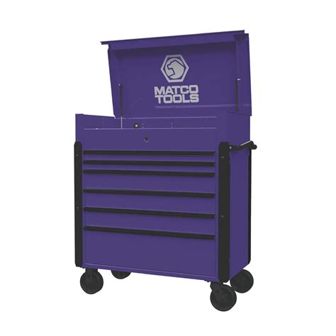 electric purple matco tool box|Matco 4 drawer tool cart.